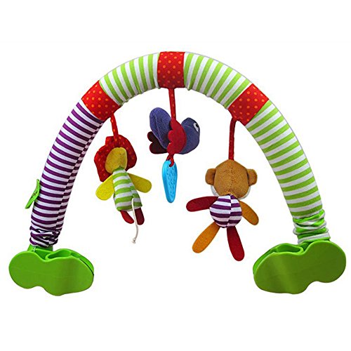 CdyBox Newborn Stroller Crib Pram Travel Spiral Activity Toy, Lion and Bird