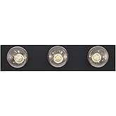 Westinghouse 6117500 Traditional Three-Light Indoor Vanity Light Fixture, Matte Black Finish, No Shades