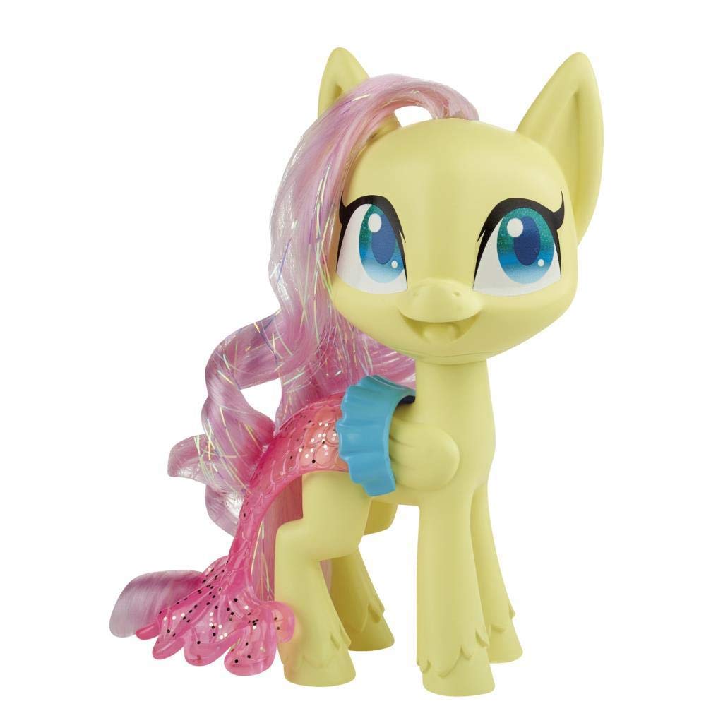 My Little Pony Fluttershy Potion Dress Up Figure - 5-Inch Yellow Pony Toy with Dress-Up Fashion Accessories, Brushable Hair and Comb