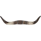 Hobby Lobby Longhorn Western Wall Decor, 22.25W x 5.5H x 2D inches | Resin, Ornate Leather Strap Style