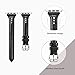 Secbolt Leather Compatible Apple Watch Band 42mm 44mm Iwatch Series 6 5 4 3 2 1 SE Slim Replacement Retro Wristband Strap Iwatch Stainless Steel Buckle, Black with Rhinestone