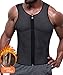 Luckding Men Waist Trainer Vest Weightloss Hot Neoprene Corset Compression Sweat Body Shaper Slimming Sauna Tank Top Workout Shirt (Gray, XL)