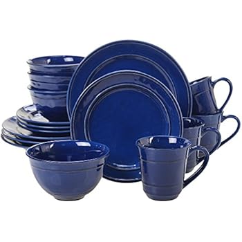 Certified International 40168 Orbit 16 pc. Dinnerware Set, Service for 4, Cobalt Blue