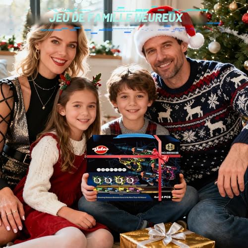 VATOS Rechargeable Laser Tag Set with 360° Sensors for 4 Players, Infrared 2.4GHz Real Time Data Display, Family Group Game for Kids and Teens, Gift for
