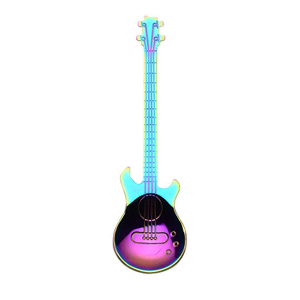OD\'lover Creative Stainless Steel Guitar Spoon Dessert Cake Tea Coffee Spoon Kitchen Tool Spoons