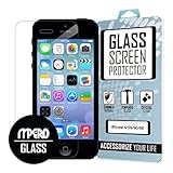 iPhone 5 / 5S / 5C / SE Glass Screen Protector Cover, Bubble Free Anti-Scratch Oleophobic Coated Tempered Glass Screen Protector for Apple iPhone 5 / 5S / 5C / /SE - MPERO