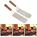Ifavor123 Set of 2 Grilling Spatulas for BBQ Use Indoor Outdoor Stainless Steel Grill Cooking Turners