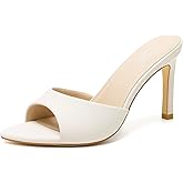 Susanny Women's Sandals Heels Mule High Heels Pointed Open Toe Sandals Sexy Slip on Heeled Summer Casual Wedding Prom Party Comfortable Dressy Shoes