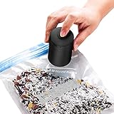 Ideashop Automatic Vacuum Sealer Food Saver, Mini Portable Cordless Vacuum Sealer Best for Food Preservation and Storage with 5 Reusable Storge Zipper Bags - USB Powered (Black)