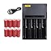 CR123A Rechargeable Battery And 4-Slots Universal Battery Charger, Veeki 16340 RCR123A 3.7V 650mAh Protected Li-ion 16340 Batteries 8Packs for High Drain Device (8 Battery+4S Charger)