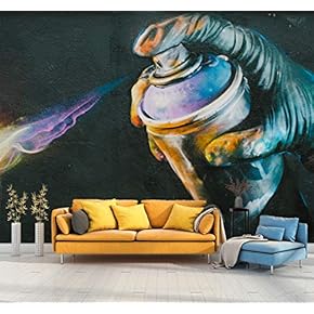 Wall Mural Colorful Graffiti Removable Wallpaper Wall Sticker for Bedroom Living Room - 66x96 inches
