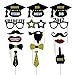 CUALFEC 2017 Graduation Photo Booth Props Graduation Party Decoration Gold & Silver 33 Counts in Gift Box. (New Edition)