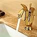 Rozin Swan Design Single Hole Bathroom Basin Faucet One Lever Vanity Sink Mixer Tap Gold Polished