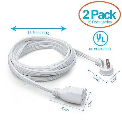Buy ClearMax Power Extension Cord, Indoor Flat 3 Prong Angled Plug