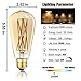 LEOOLS LED Amber Edison Bulb Dimmable 12W, 2500K Warm White,1200LM, 100W Equivalent, E26 Edison Style Vintage LED Filament Decoration Light Bulb,Pack of 4.