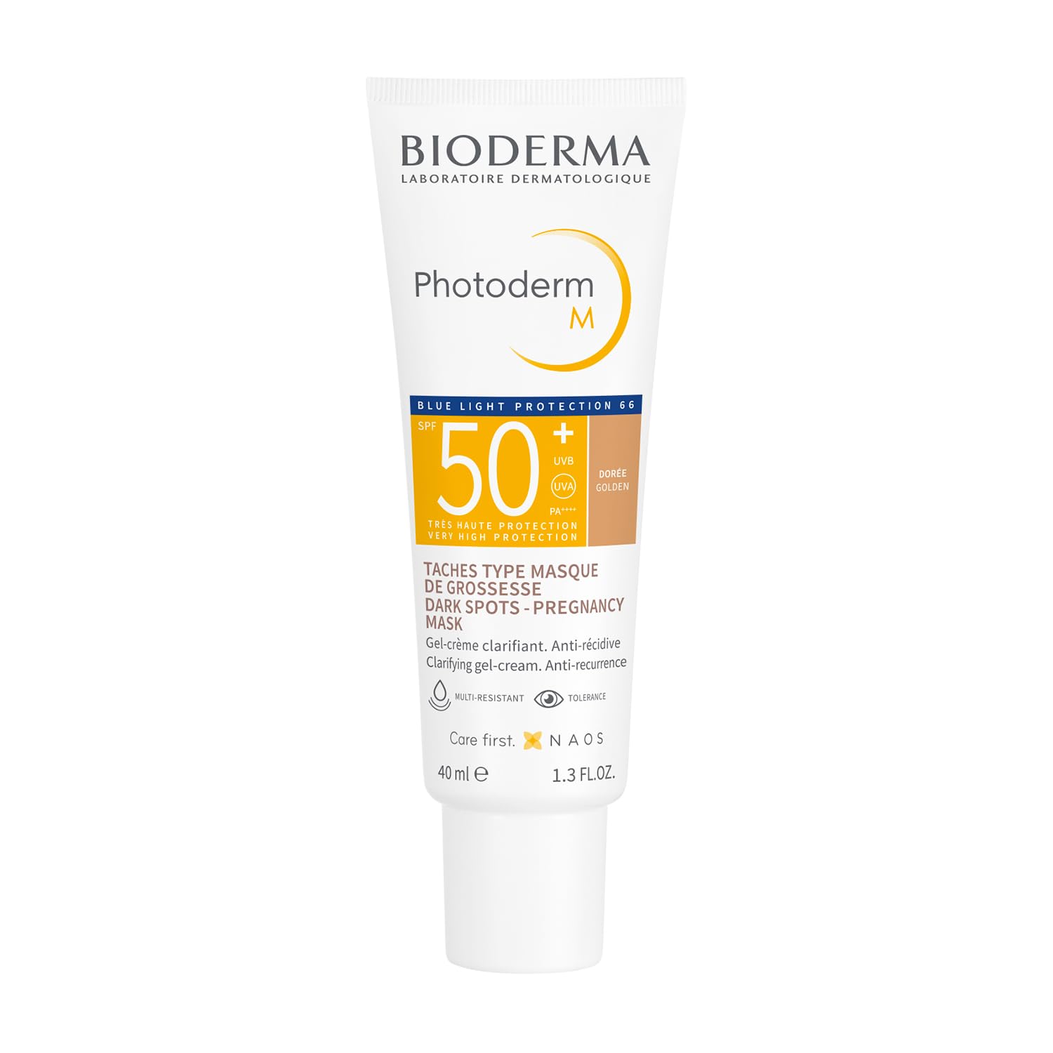 Bioderma Photoderm M SPF 50+ Sunscreen Golden Tinted Moisturiser for Dark Dpots, Hyperpigmentation and Melasma 40ml