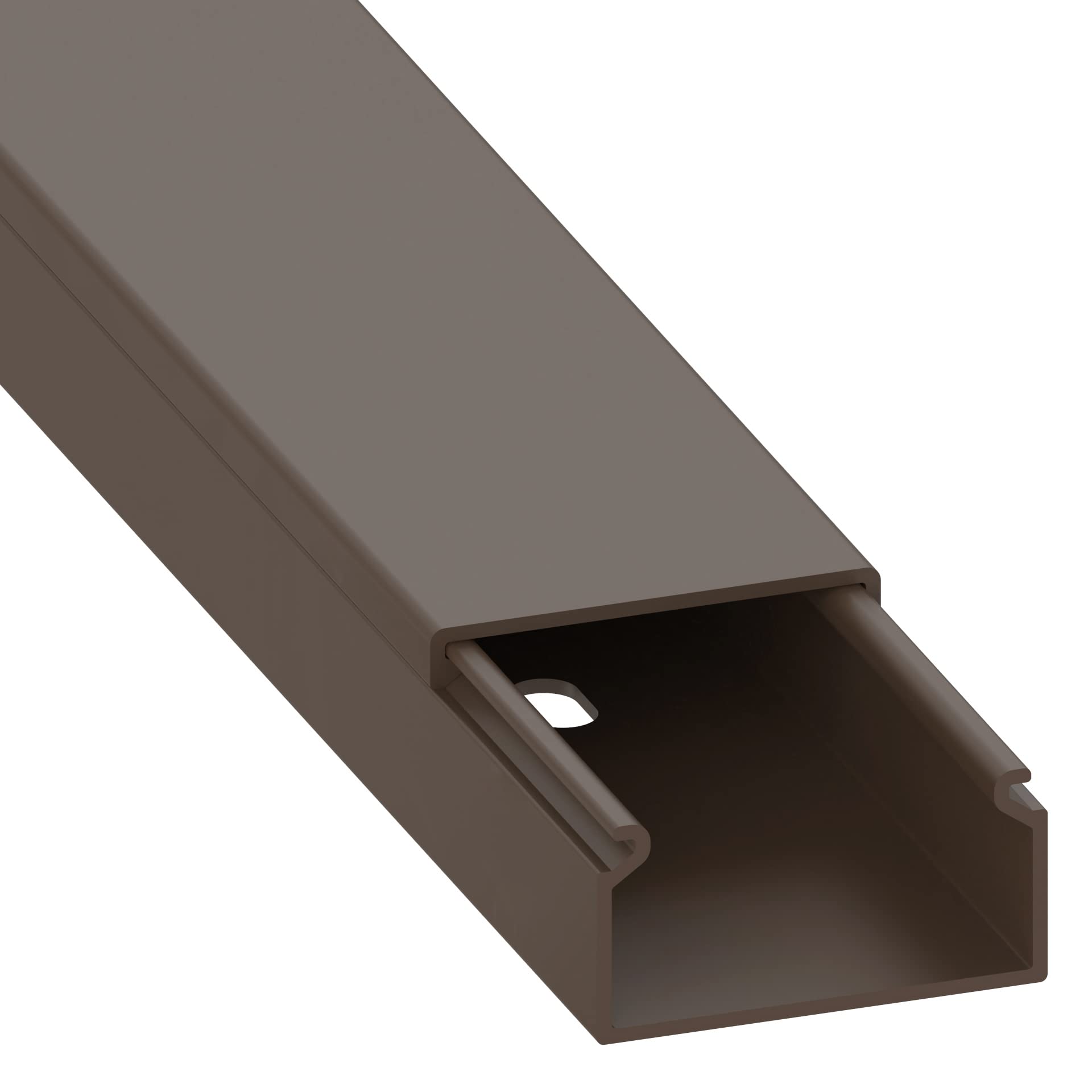 Habengut cable duct (with mounting holes in the floor) 15x30 mm made of PVC, colour: brown, length 1 m