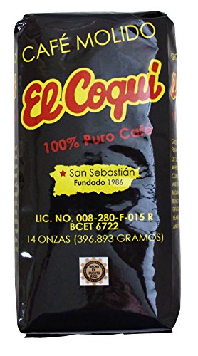 Puerto Rico Cafe El Coqui Ground Coffee Bag 14 Ounce Bag
