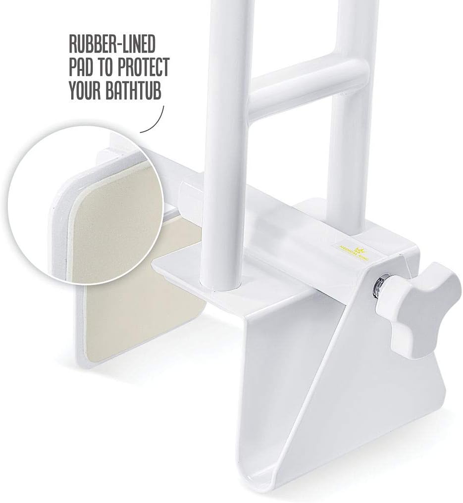 Bathtub Safety Rail - Adjustable Tub Grab Bar, Heavy Duty - Bathtub Grab Bars Great Gift For Elderly, After Surgery Etc. - Clamp Rail On Bath Support - Easy In And Out Of The Bathtub - By Medical king: Health & Personal Care