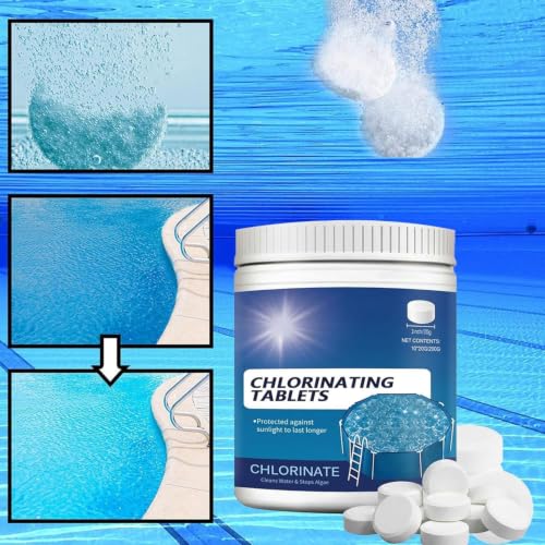Chlorine Tablets for Pool, Swimming Pool Chlorine Dispenser Cleaning Kit,Purifier Tablets,Clean Slow Dissolving Chlorine Tabs, Prevents Bacteria & Algae(large tablet)