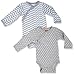 SkipHop -Baby Starry Chevron Side Snap Long Sleeve Bodysuit Set, Grey, 3M