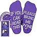 Saucey Socks If You Can Read This Please Bring Me Beer, Wine, Socks Men Women, Luxury Cotton, Great Gift (Medium, Wine - Purple)