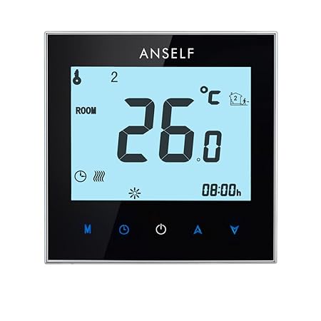 Anself 6+1 Programmpläne Elektrische Raumthermostat mit Touchscreen LCD Display 16A 110-230V