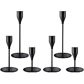 ECHFSM Black Taper Candle Holders for Wedding Table Centerpiece,Tall Taper Candlestick Holders Bulk Set of 6,Metal Candle Stick Holder Decor for Table or Mantel Centerpiece, Dinning, Party Home Decor