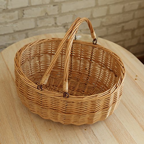 Wicker Picnic Baskets with Handles.Kingwillow. (Natural) Pricepulse