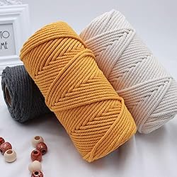 Macrame Cord 3mm 109 Yards Beige, Colored Natural