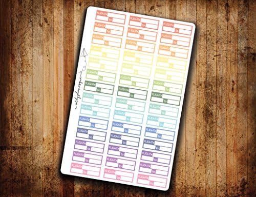 Flight Planner Sticker Airplane Vacation Rainbow Trip Die Cut Removable and Repositionable Vinyl Stickers For A5 Planners Filofax Kikki K and More