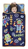 Baby Boom Nap Mat Set - Includes Pillow and Fleece Blanket – Great for Boys and Girls Napping at Daycare, Preschool, or Kindergarten - Fits Sleeping Toddlers and Young Children - Kid Friendly Design