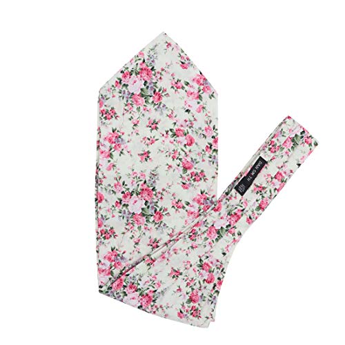 Long-Self Day Cravat For Party White Long-Self Cravat Tie Ascot 100% Pure Cotton Paisley 53"-Long Tall Casual Occasion Interview C.C.AQ.I.019 Dan Smith White,Dark Olive Green,Hot Pink - Thumbnail 5