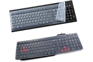 Universal Clear Dust Silicone Keyboard Cover Desktop Computer Keyboard Skin or Film Cover for Standard Size 108 Keys PC Compu