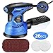 HoLife Random Orbit Sander, 7 Variable Speed, 2.5A/13000RPM 5-Inch Hook and Loop Orbital Sander, 26Pcs Sandpapers and 2 Polisher Accessories Kit, Efficient Dust Collection System for DIY - Blue