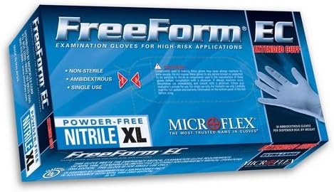 Microflex Small Blue 11.4" Freeform Ec 6 Mil Nitrile Ambidextrous