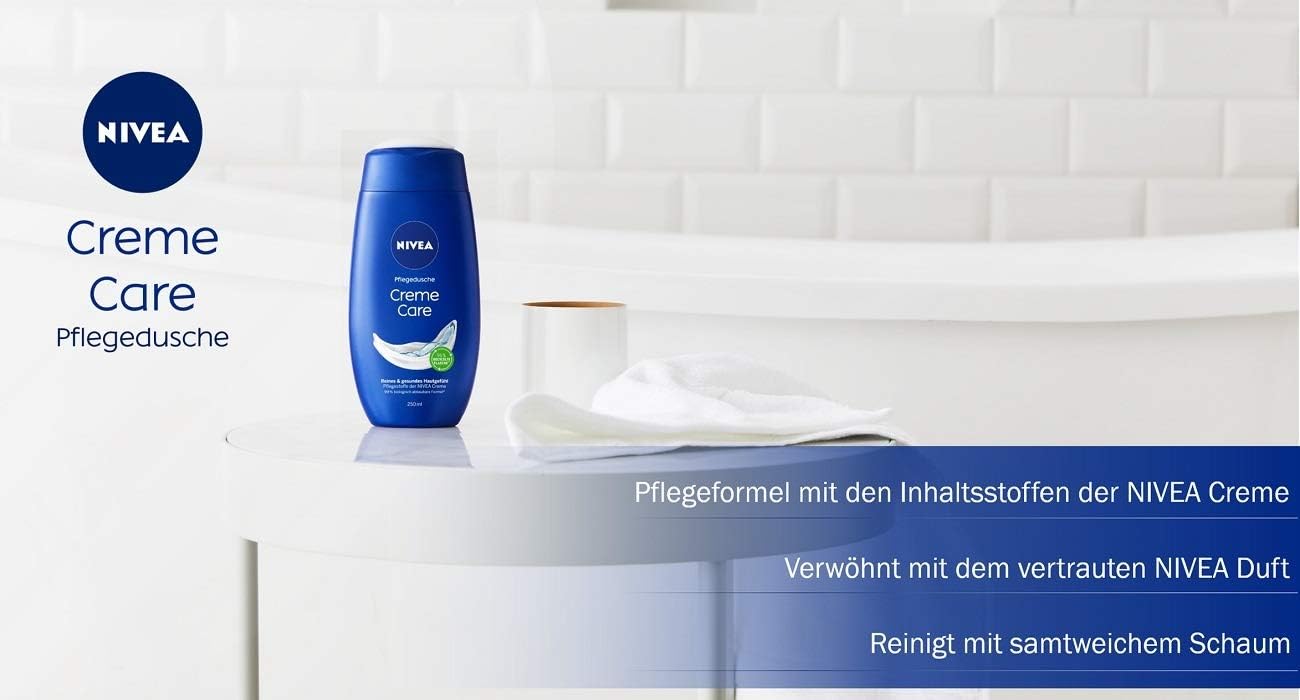 NIVEA Creme Care Shower Gel (250 ml), Shower Gel with Unique Mild Fragrance - Image 5