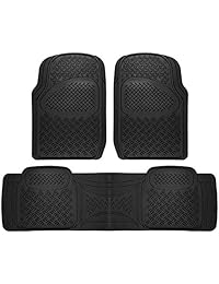 Alfombrillas de goma para todo el año, compatible con vehículos seleccionados, camiones, furgonetas, SUV, diamantes, color negro