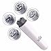 Mini handheld Massager with 4 Heads Electric Pocket Vibrating Pen for Face, Neck, Back, Battery Operated (White)