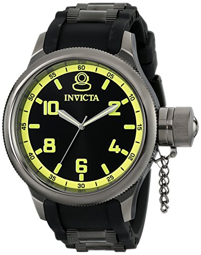 Invicta Men's 1440 Russian Diver Black Rubber Dial Watch