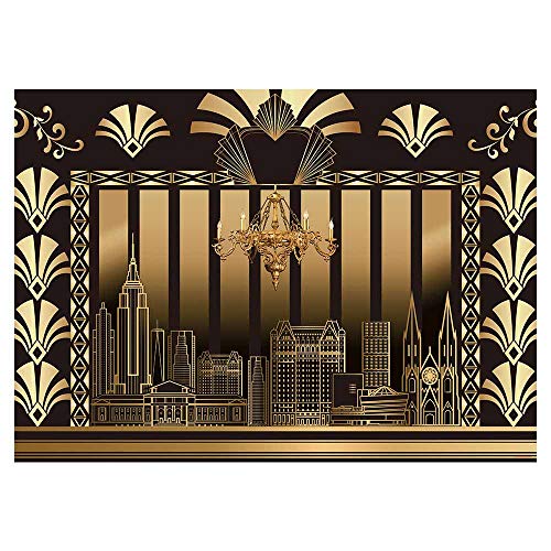 Funnytree 7x5FT Roaring 20s Photography Backdrop The Great Gatsby Background Vintage Dance Birthday Wedding Party Decoration Photo Booth Banner Supplies Printed