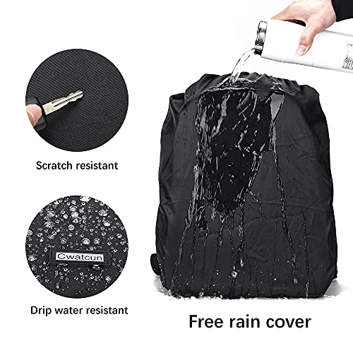 Cwatcun Camera Backpack Trolley Case Bag with Tripod Holder Anti-Theft Waterproof Camera Bag fits 15.6' Laptop for Canon Nikon Sony DSLR SLR Camera for Women Men Photographer