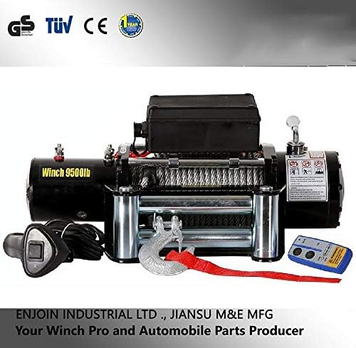 Awsgtdrtg 1Set Electric 9500lbs Car Winch Wire Recovery winch Towing Steel Cables Pull Kit 12V/24V ATV Quad Bike ATV Boat Trailer Truck WINCH 4.3 T,24V