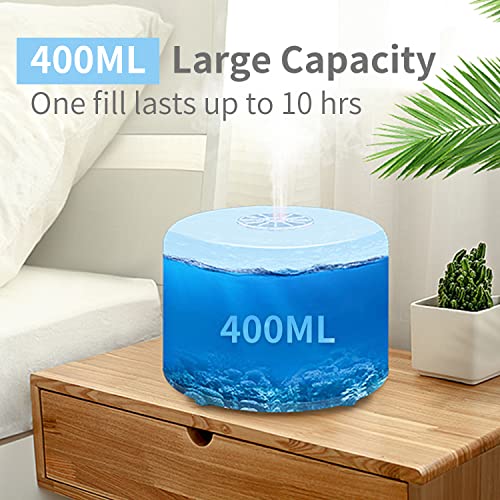 Essential Oil Diffuser, 400ml Aromatherapy Diffuser with Remote and Timer for Large Room, Himalayan Salt Lamp Diffuser with 7 Color Changing Lights, Waterless Auto-Off for Home Office