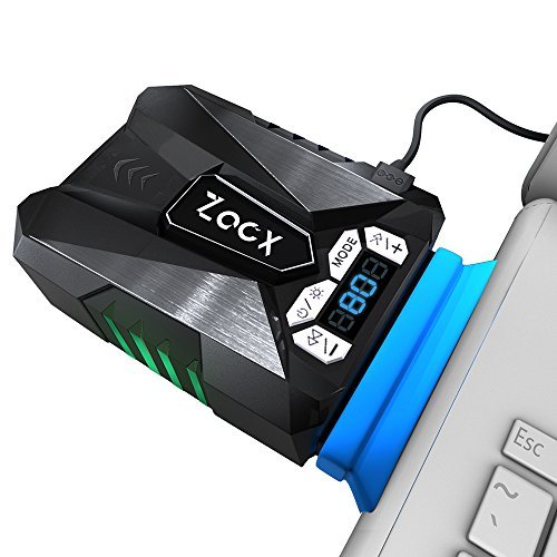 Zacx Laptop Cooler with Temperature and Rotational Speed Display,Auto-Temp Detection and Rotational Speed Control, Noise Reduction Technology Zacx Laptop Cooler with Temperature and Rotational Speed Display,Auto-Temp Detection and Rotational Speed Control, Noise Reduction Technology
