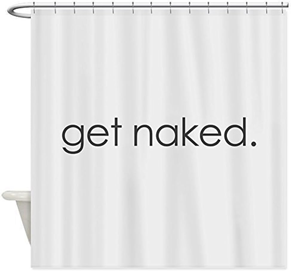 Cloud Dream get Naked Shower Curtain with Hooks (Waterproof) - 84 x 72 inches-White
