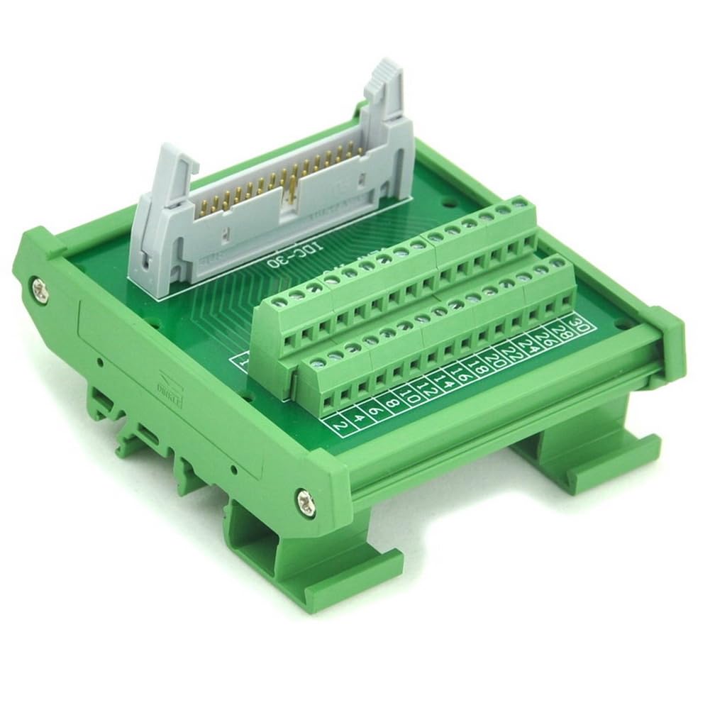 Electronics-Salon IDC-30 DIN Rail Mounted Interface Module, Breakout Board, Terminal Block. โ image 1