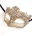 Toga Party Special - Venetian Goddess Masquerade Mask Made of Resin, Paper Mache Technique with High Fashion Macrame Lace & Rhinestones [Ivory]