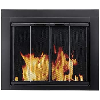 Pleasant Hearth AT-1001 Ascot Fireplace Glass Door, Black, Medium
