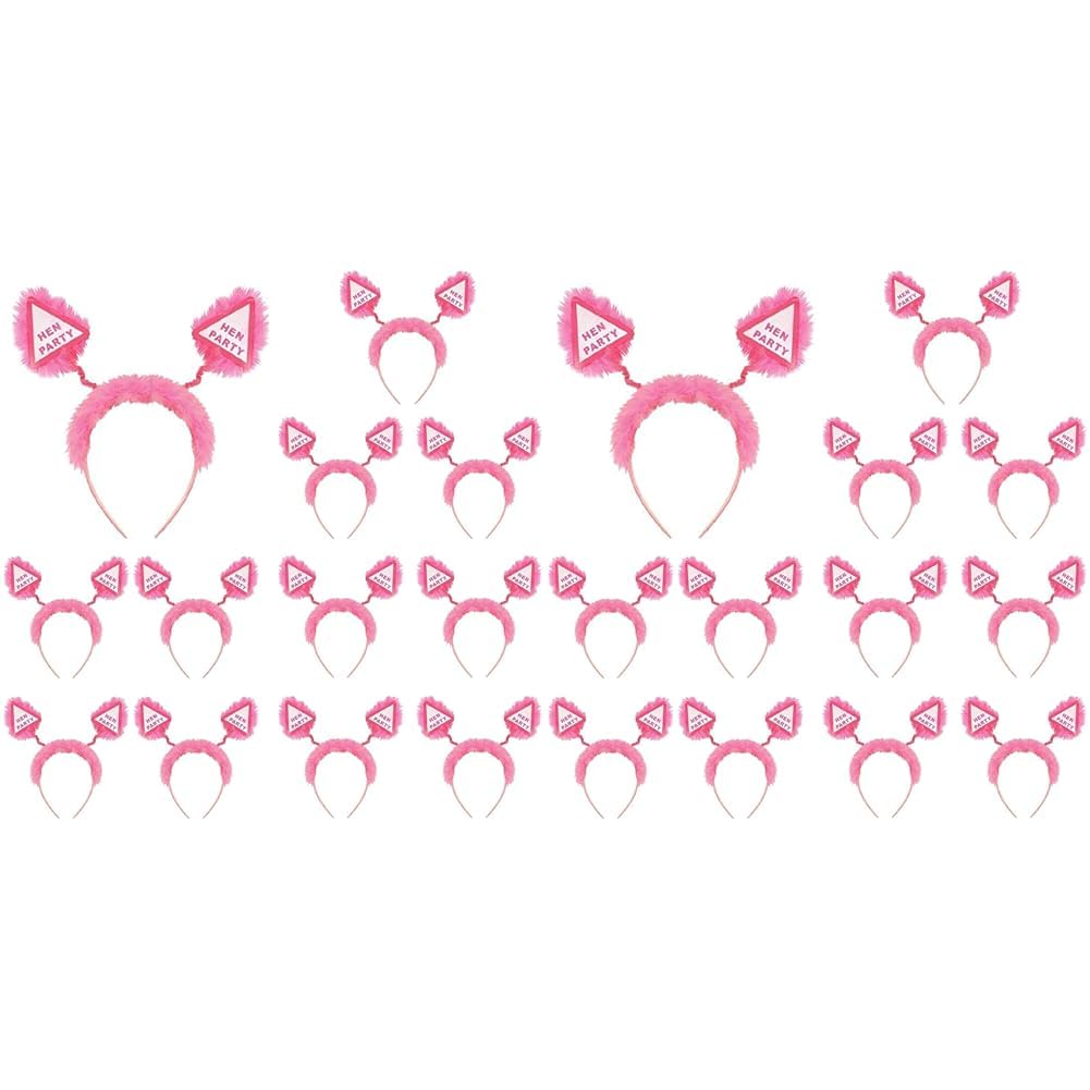 Gifts 4 All Occasions Limited 6 x Head Boppers Pink Fluffy Fur Triangle Antlers Girls Night Fancy Dress Costume Headband Fun Hen Party Bag Fillers Games